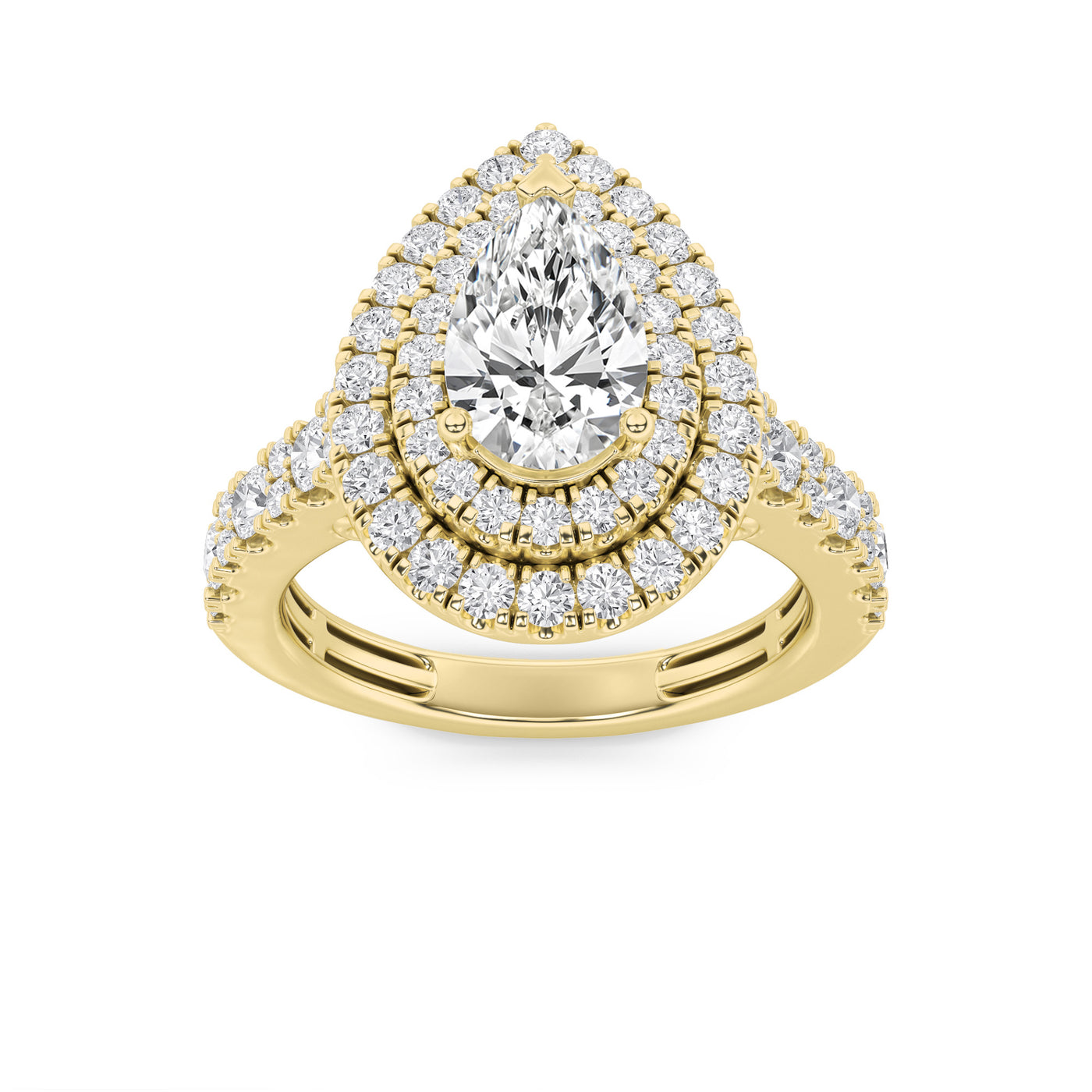 14KY 2ct Lab Diamond Halo Engagement Ring
