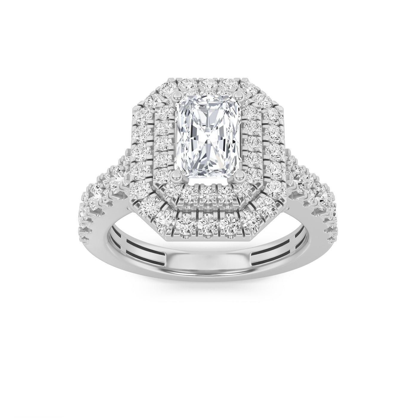 14KW 2ct Lab Diamond Halo Engagement Ring