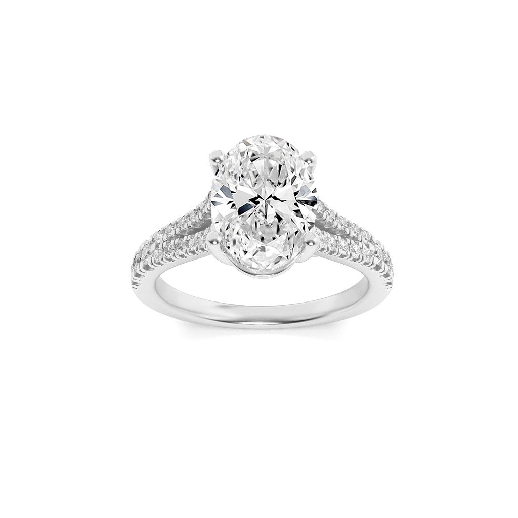 14KW 1.9ct Oval Lab Diamond Solitaire Engagement Ring