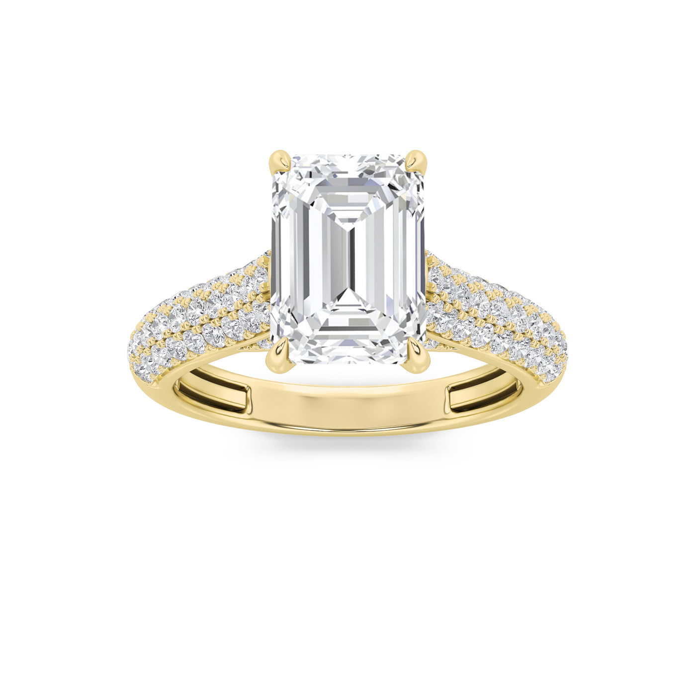14KY 2.5ct Emerald Lab Diamond Solitaire Engagement Ring