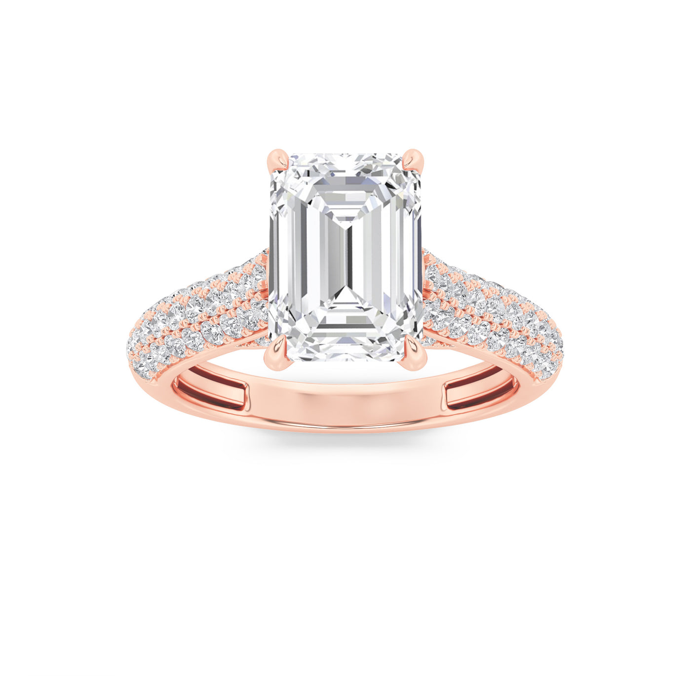 14KR 2.5ct Lab Diamond Emerald Solitaire Ring