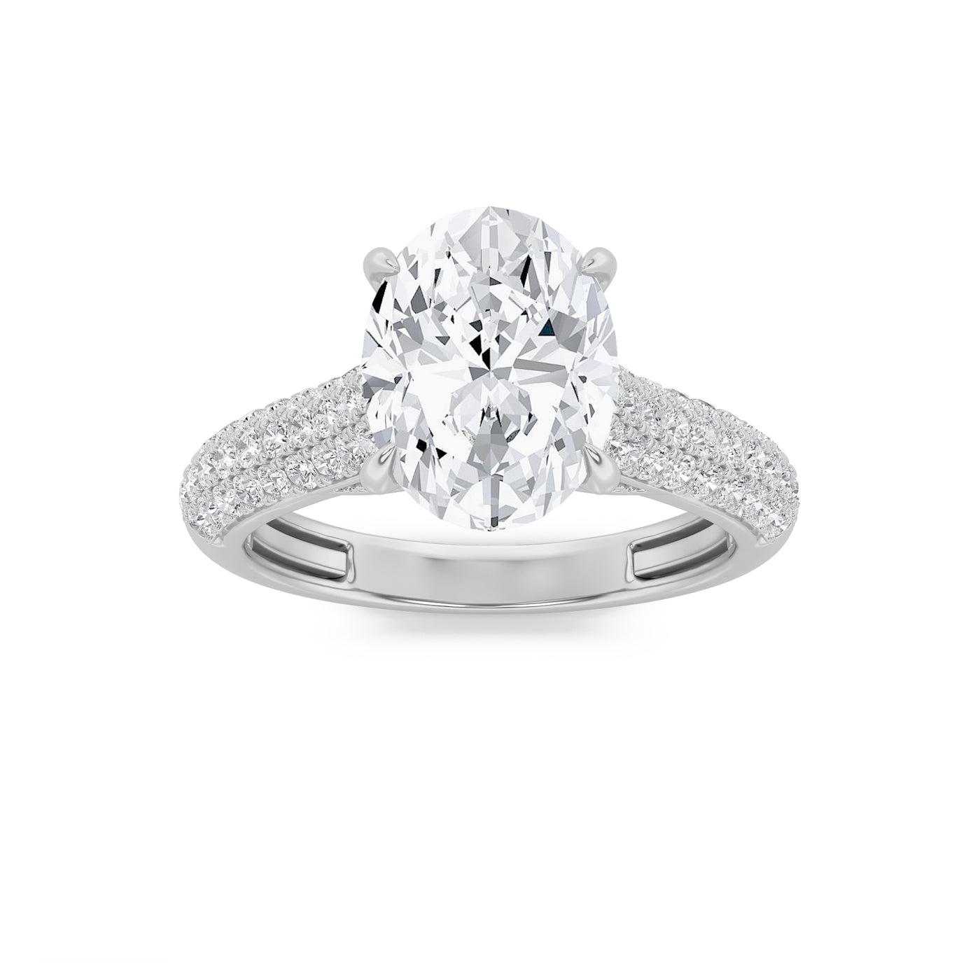 14KW 1.5ct Lab Diamond Oval Solitaire Ring