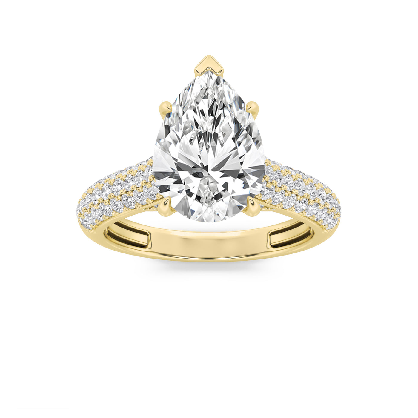 14KY 2.5ct Pear Lab Diamond Solitaire Engagement Ring