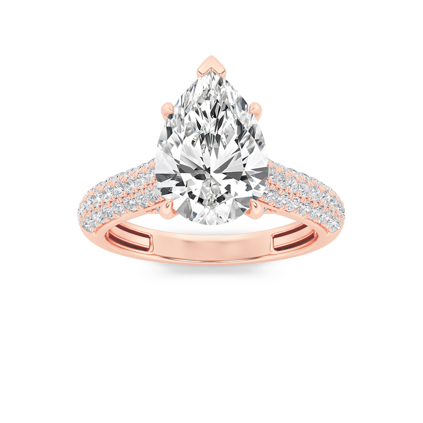 14KR 2.5ct Pear Lab Diamond Solitaire Engagement Ring