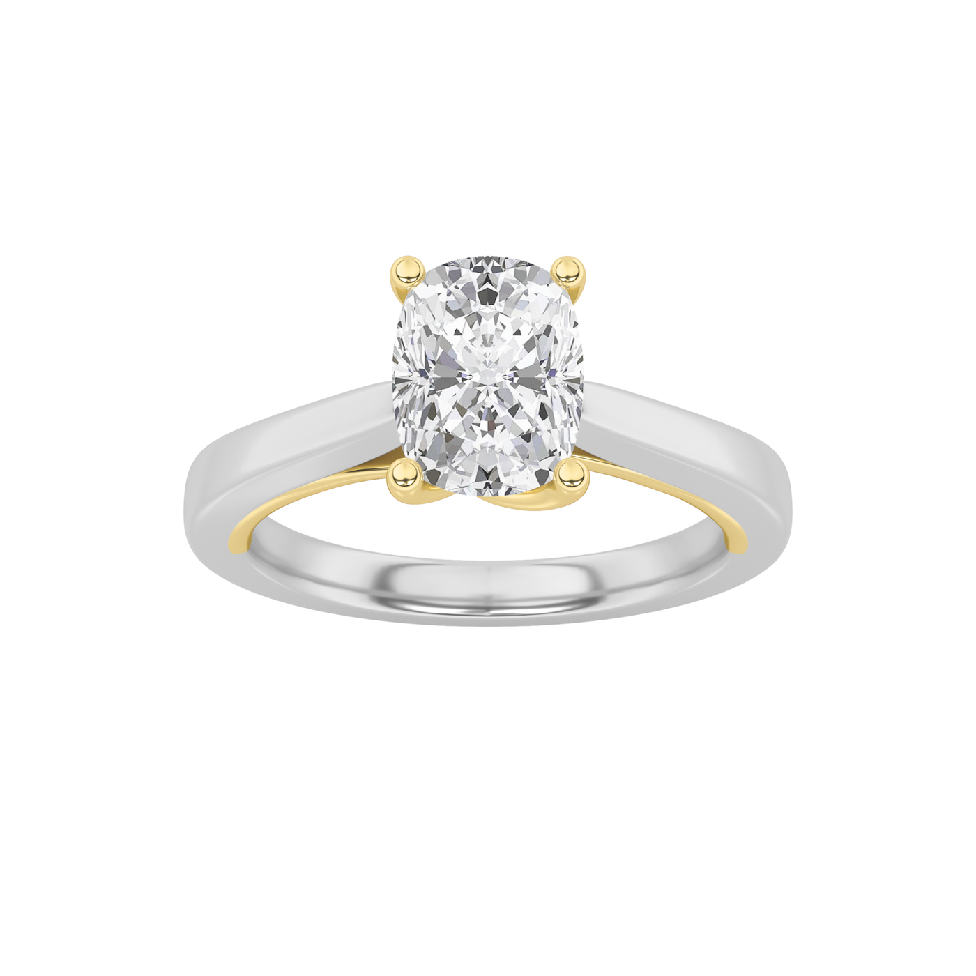 14K WY 1ct Lab Diamond Solitaire Engagement Ring