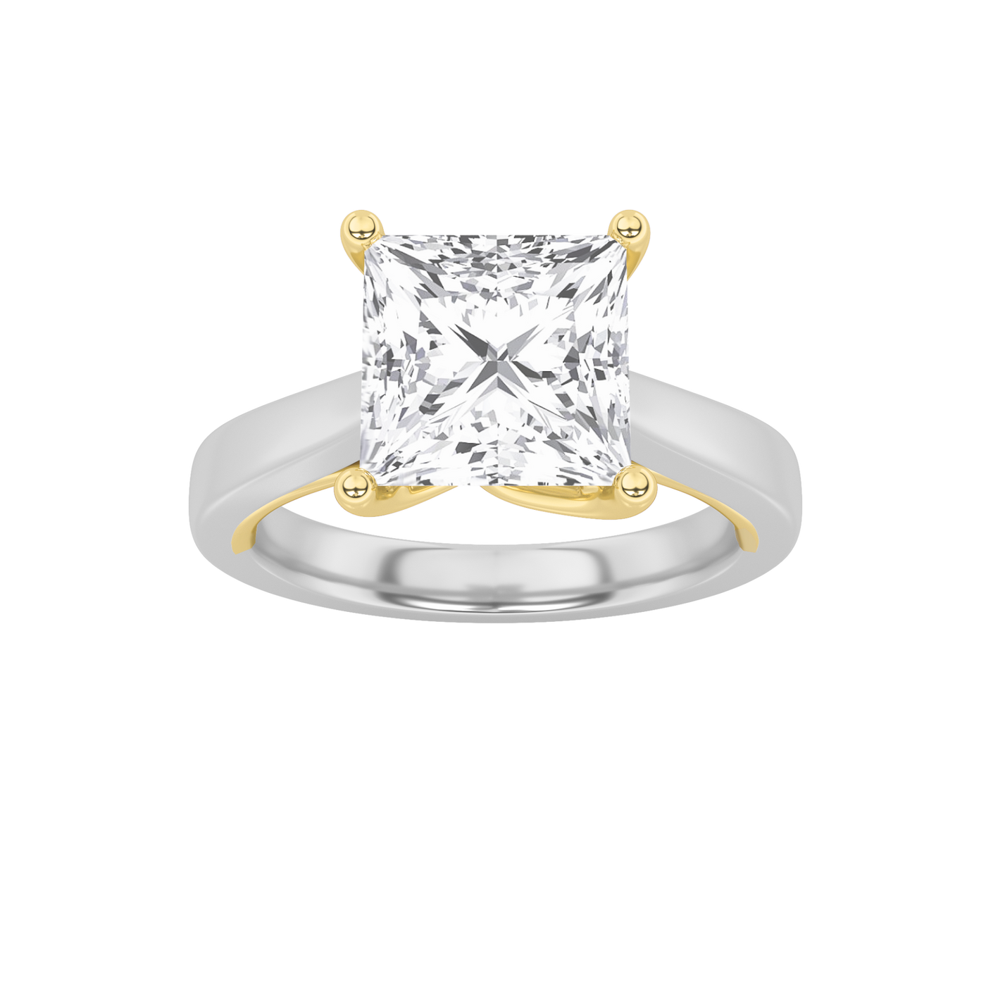 14K WY 1CT Lab Diamond Solitaire Engagement Ring