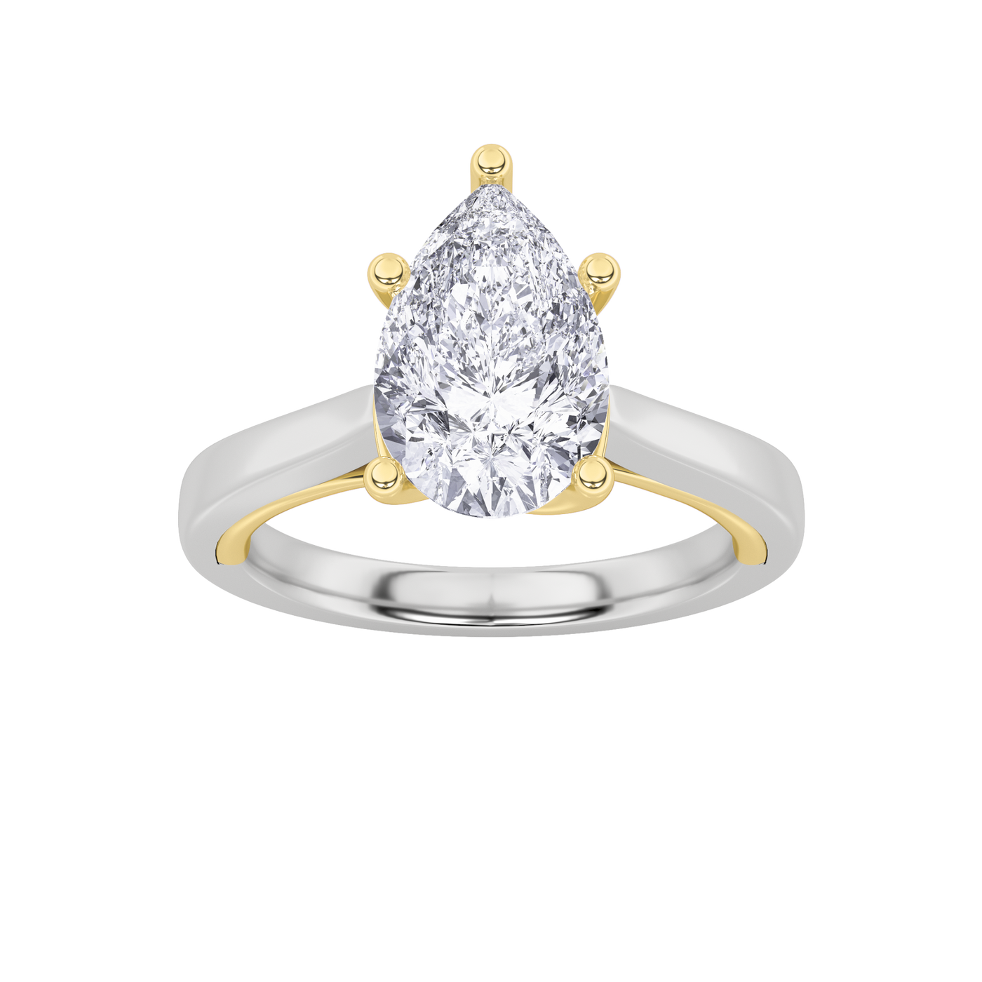14K WY 1ct Lab Diamond Solitaire Engagement Ring
