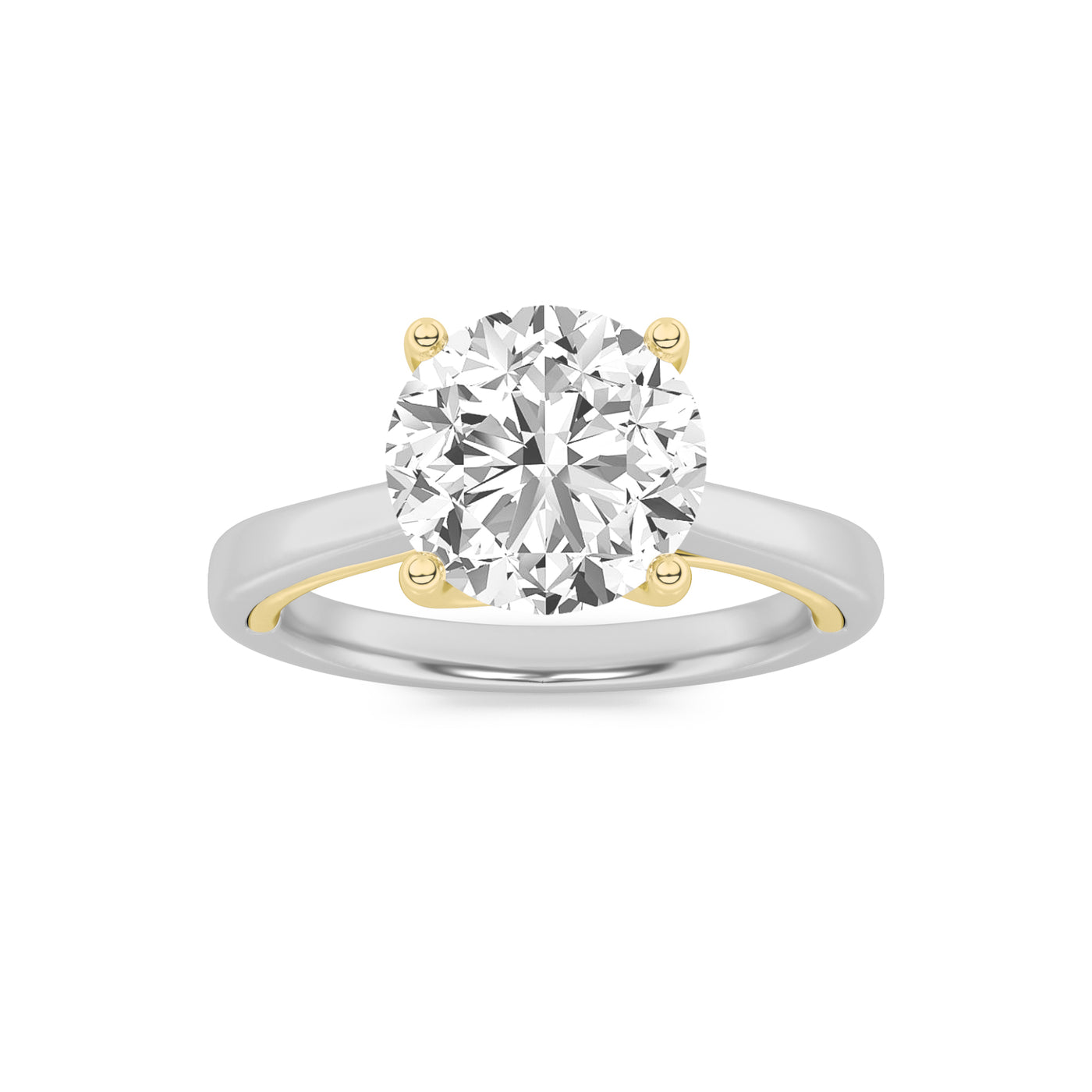 14K WY 3ct Lab Diamond Solitaire Engagement Ring