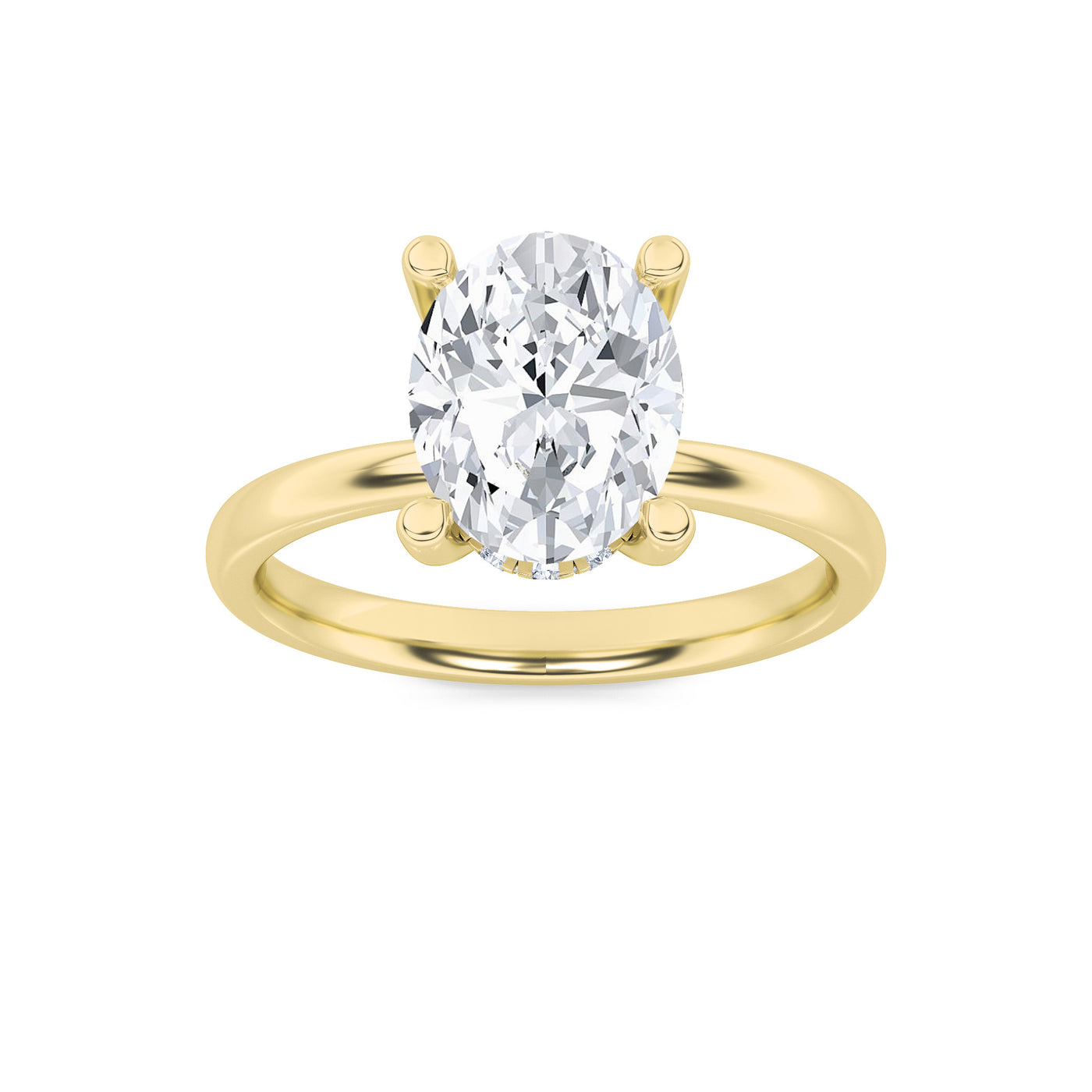14KY 2ct Lab Oval Diamond Solitaire Engagement Ring