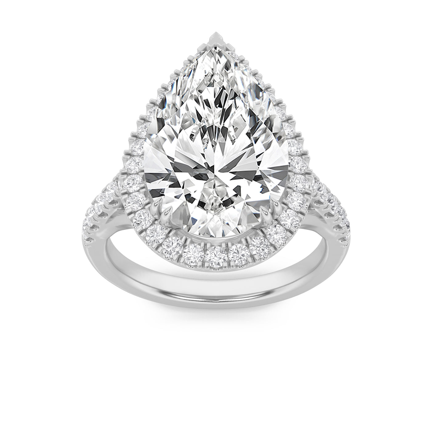 14KW 6ctw F+VS+ Lab Diamond Halo Engagement Ring