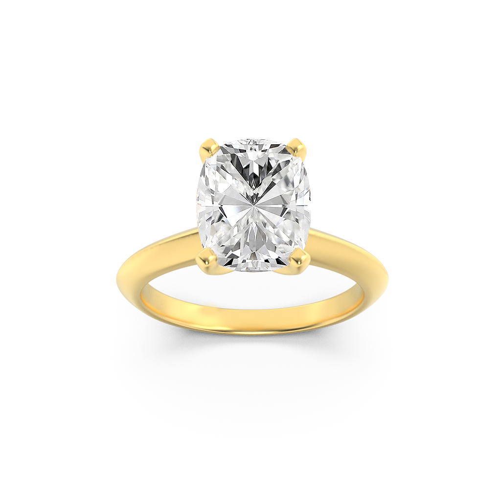 14K Yellow Gold 1ct Lab Diamond Solitaire Engagement Ring