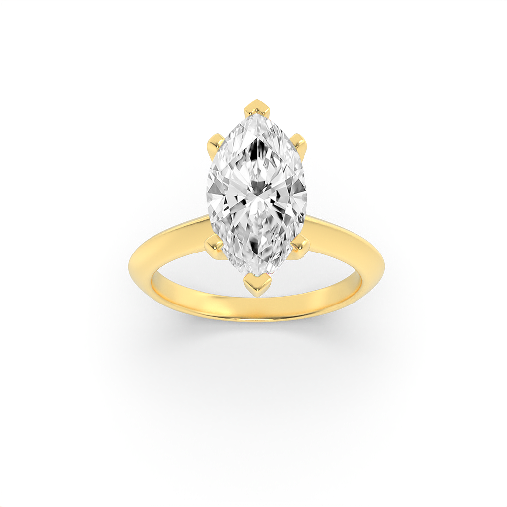14KY 1.5ct Marquise Lab Diamond Solitaire Ring