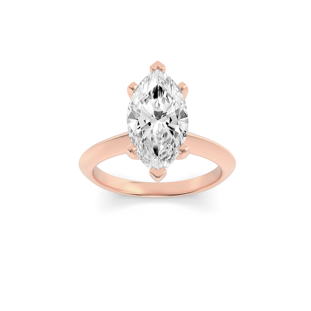 14KR 2.87ct Lab Diamond Marquise Solitaire Ring
