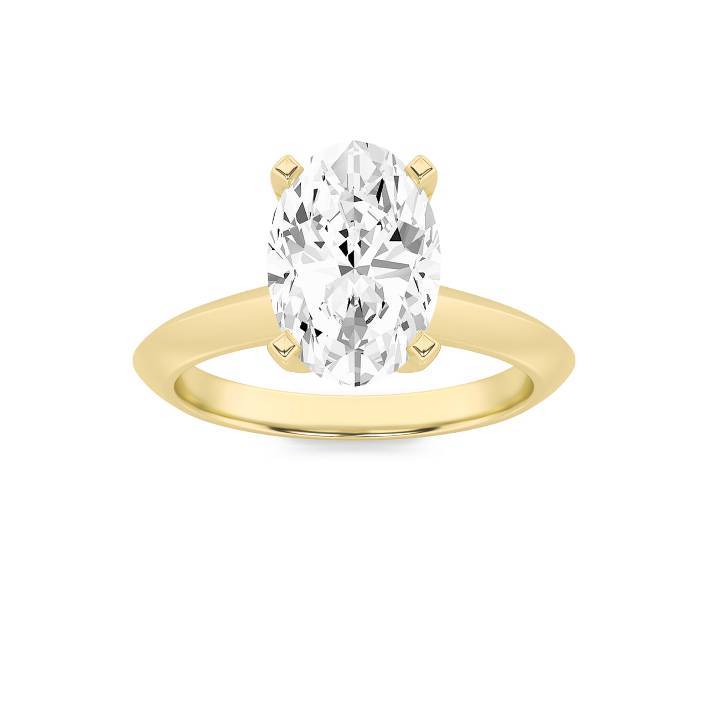 14KY 2ct Lab Oval Diamond Solitaire Engagement Ring