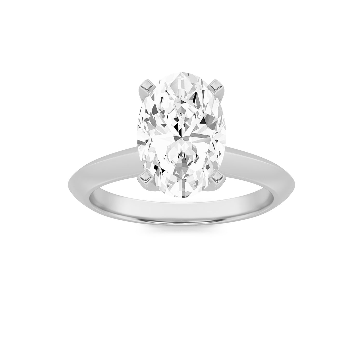 14KW 2ct Lab Diamond Oval Solitaire Engagement Ring