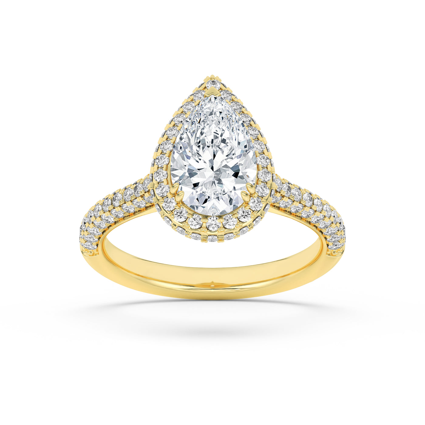 14KY 3ct Lab Diamond Halo Engagement Ring