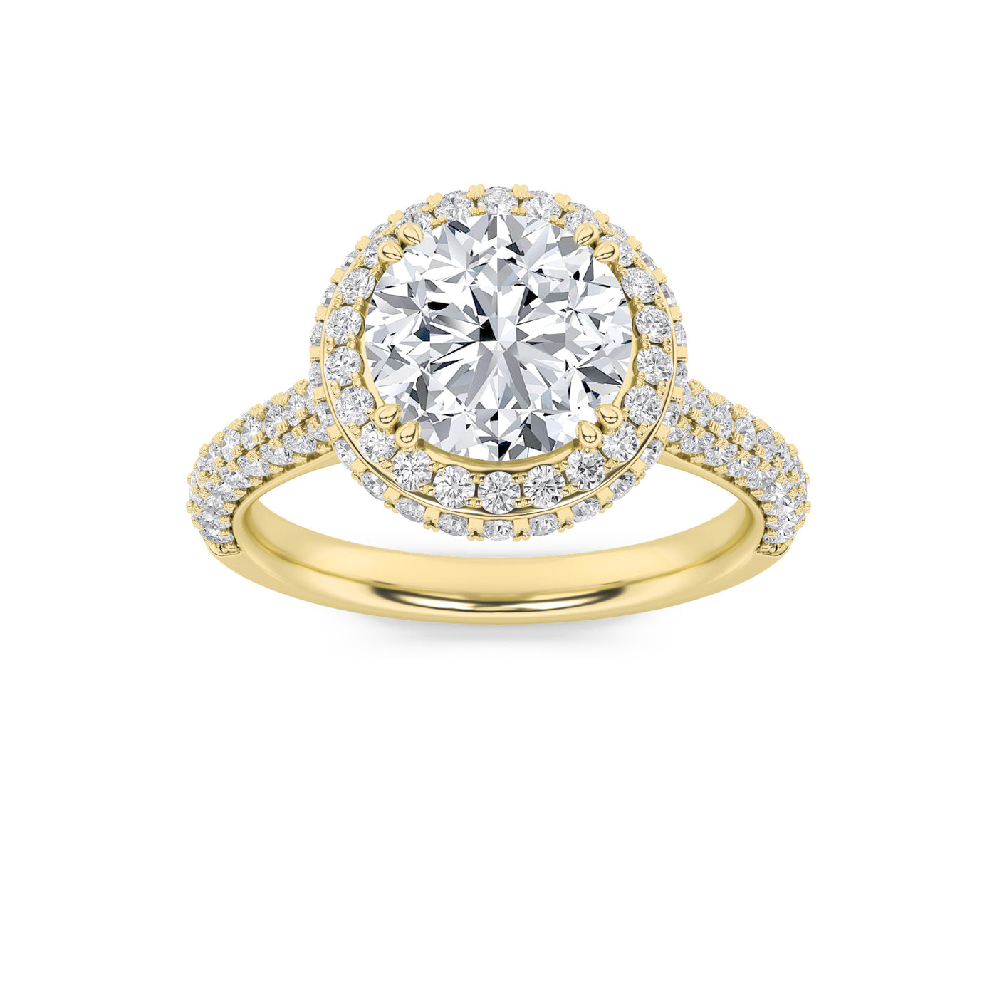 14KY 2.9ct Lab Diamond Halo Engagement Ring