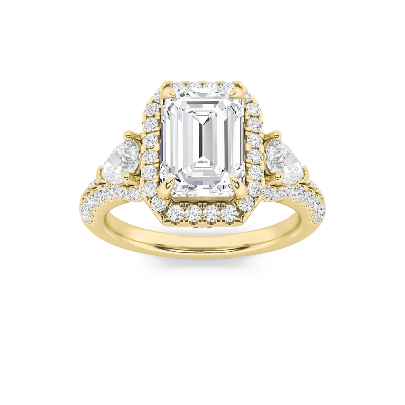 14KY 3ct Lab Diamond Halo Engagement Ring