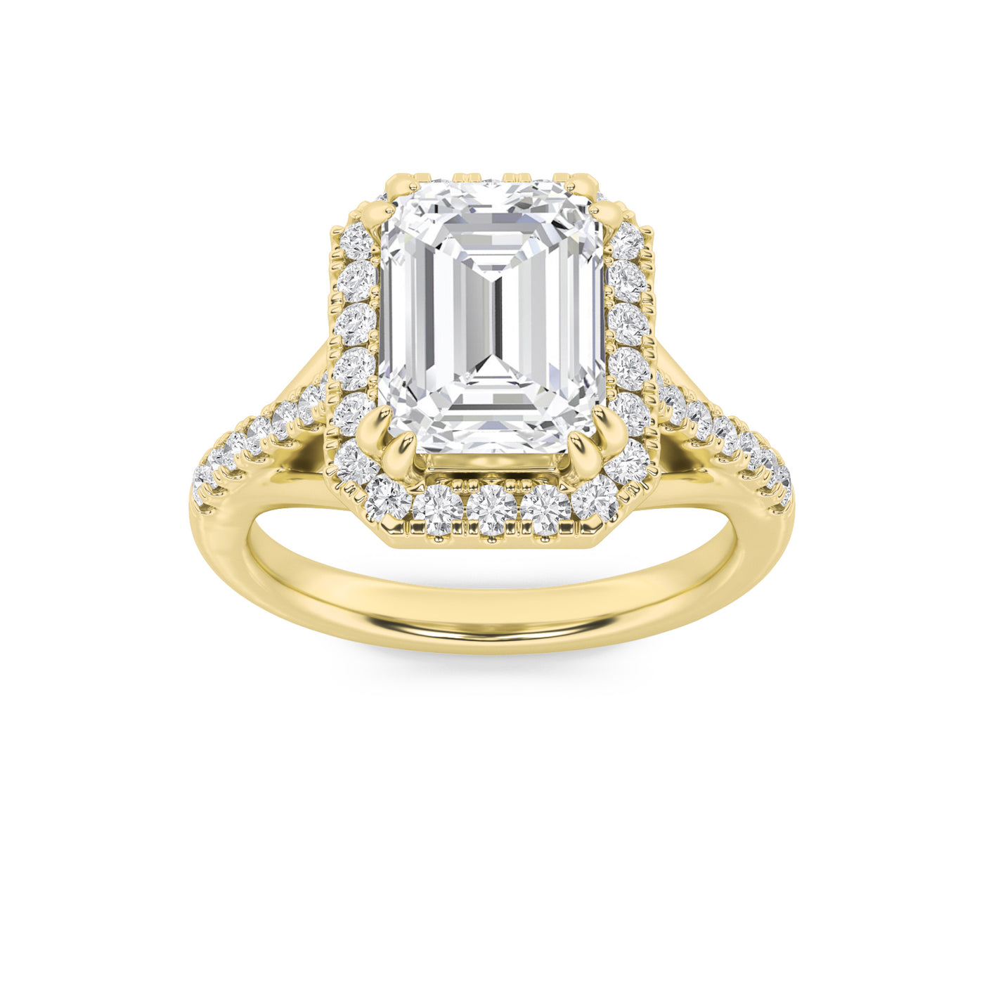 14KY 3ct Lab Diamond Halo Engagement Ring
