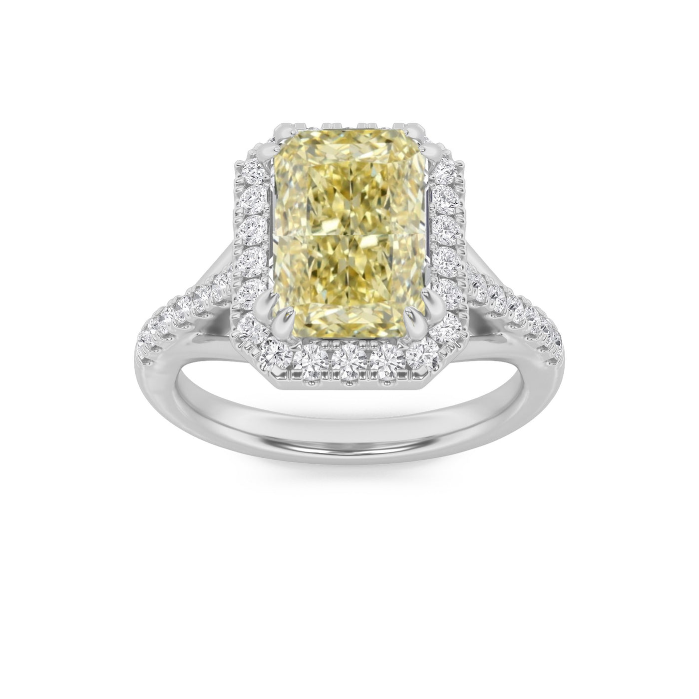 14KW 2.5ct Lab Diamond Halo Engagement Ring