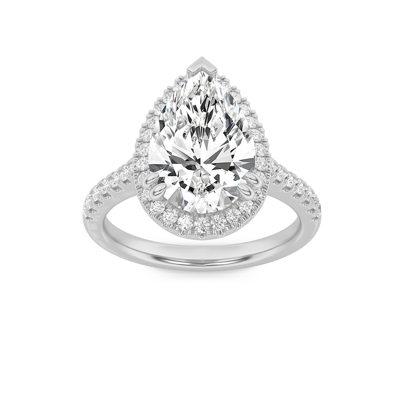 14KW 3ct Lab Diamond Halo Engagement Ring