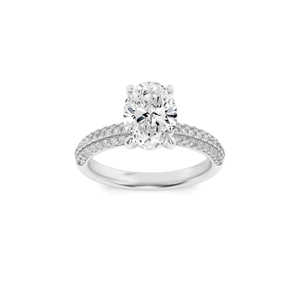 14KW 1.5ct Lab Diamond Oval Solitaire Engagement Ring