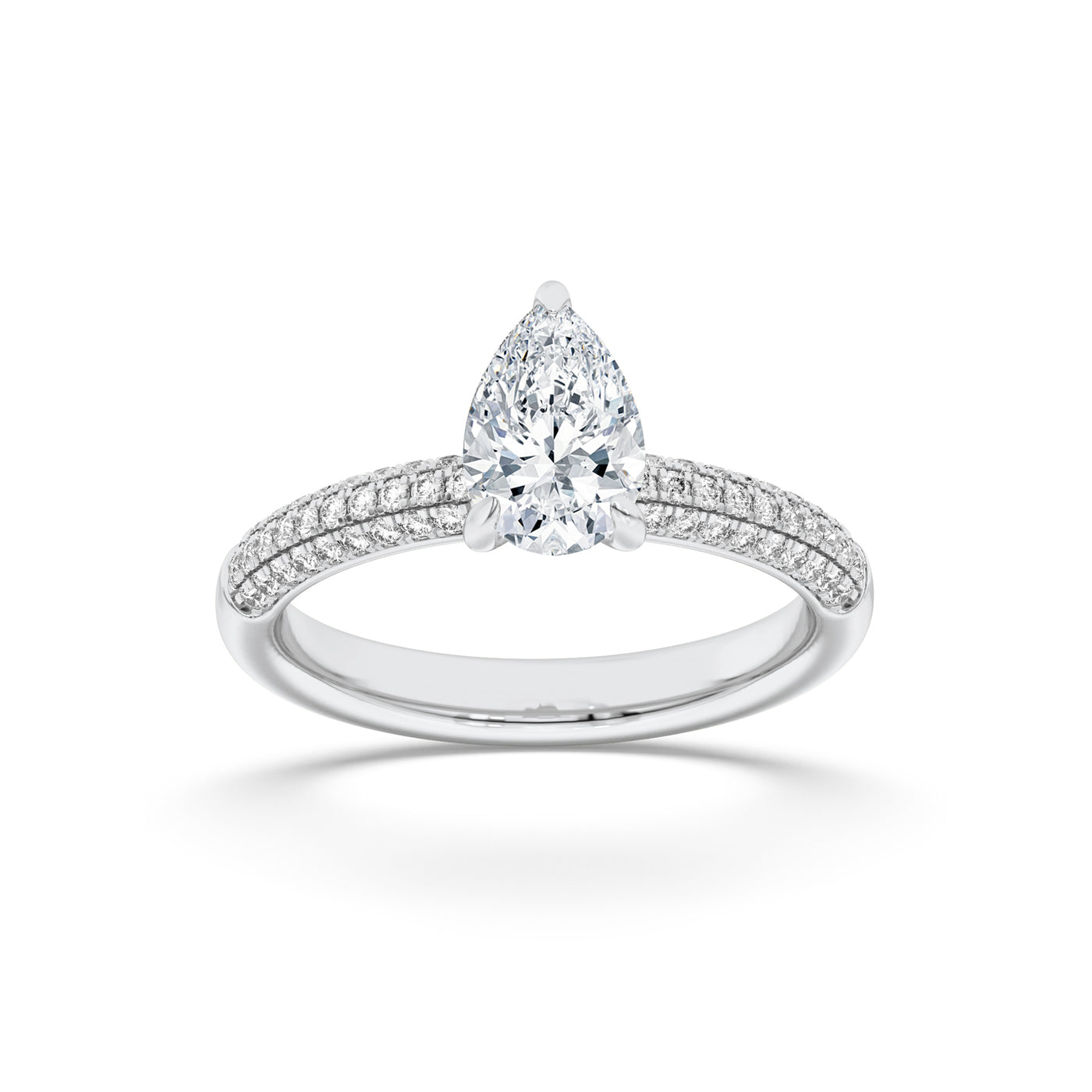 14KW 3ct Lab Diamond Solitaire Engagement Ring
