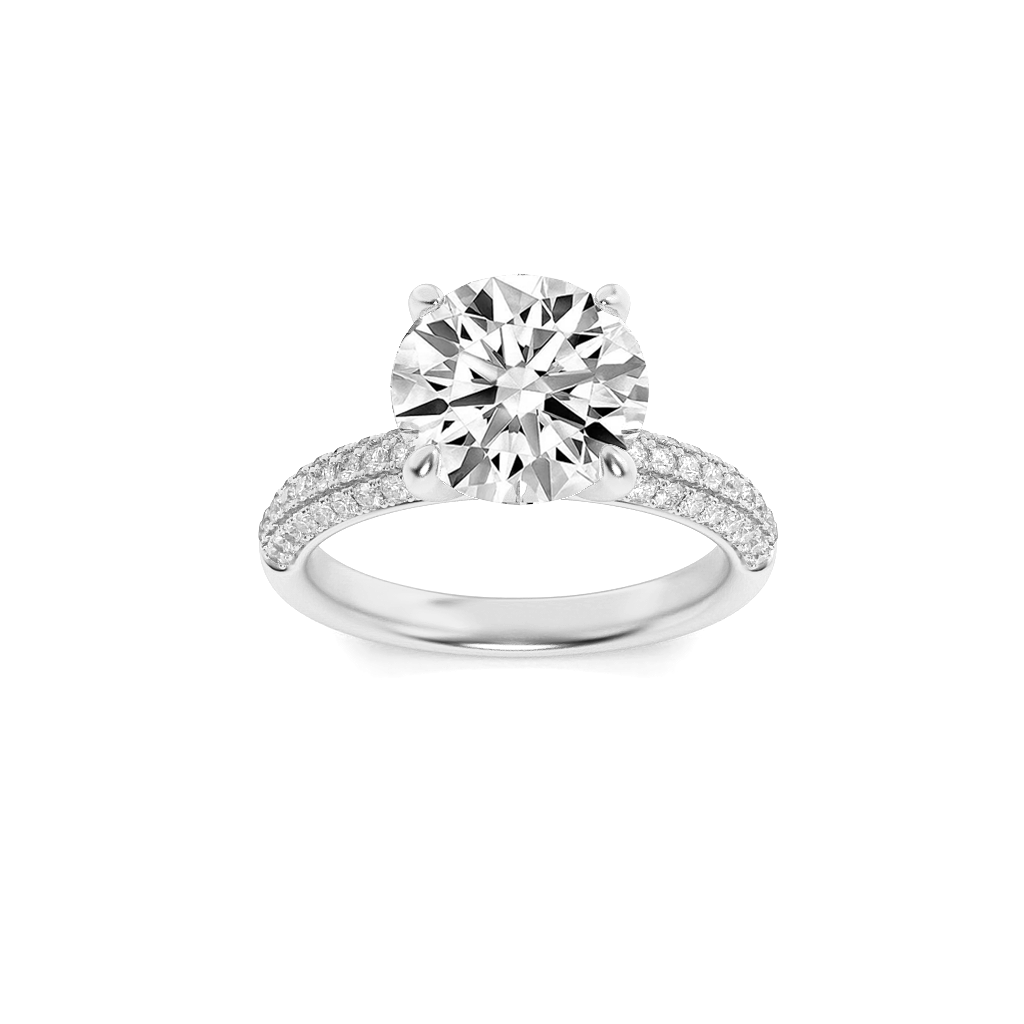 14KW 2.6ct F+ VS+ Lab Diamond Solitaire Ring