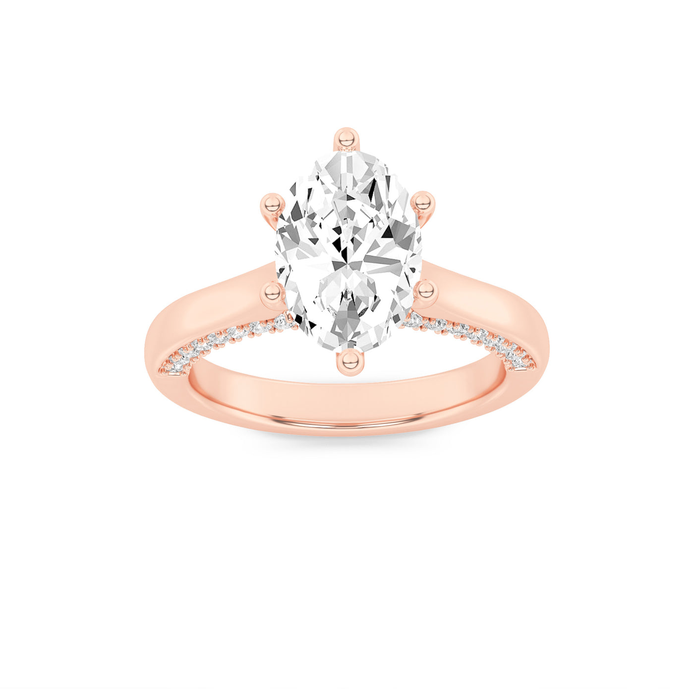 14KR 1.3ct Lab Diamond Oval Solitaire Engagement Ring