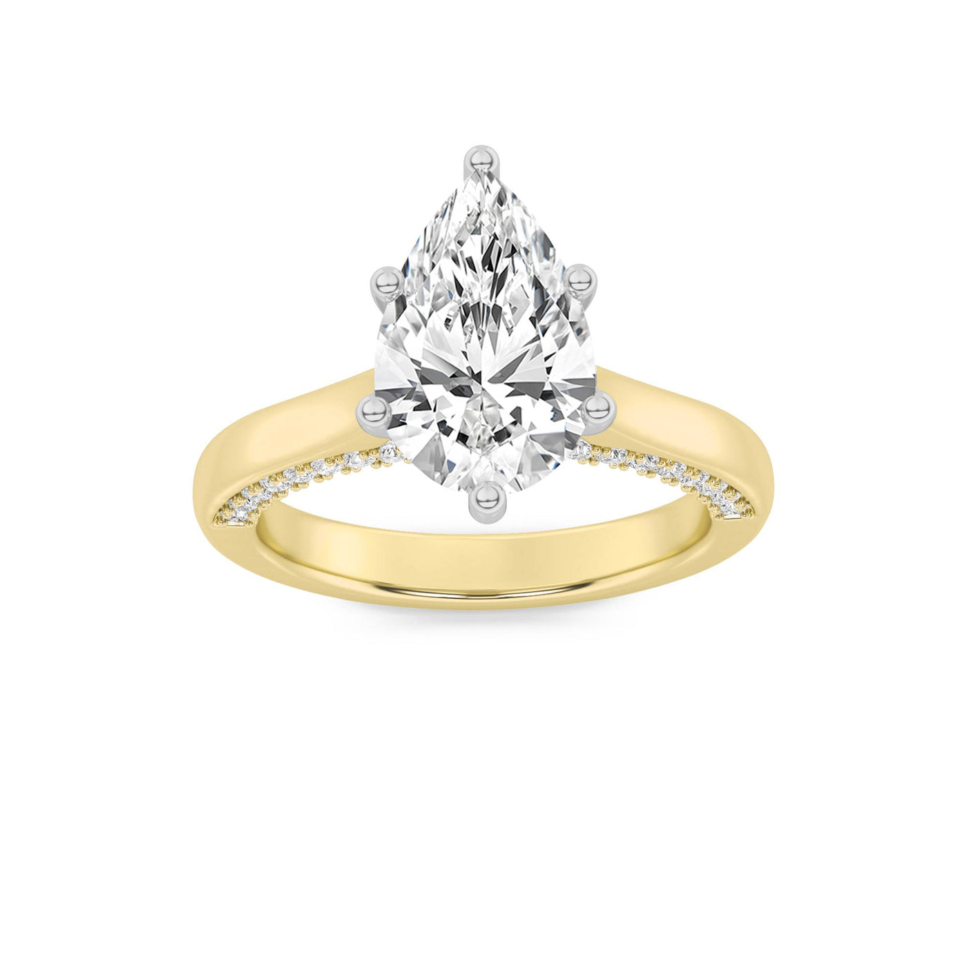 14K White Gold 1.3ct Lab Diamond Pear Solitaire Ring