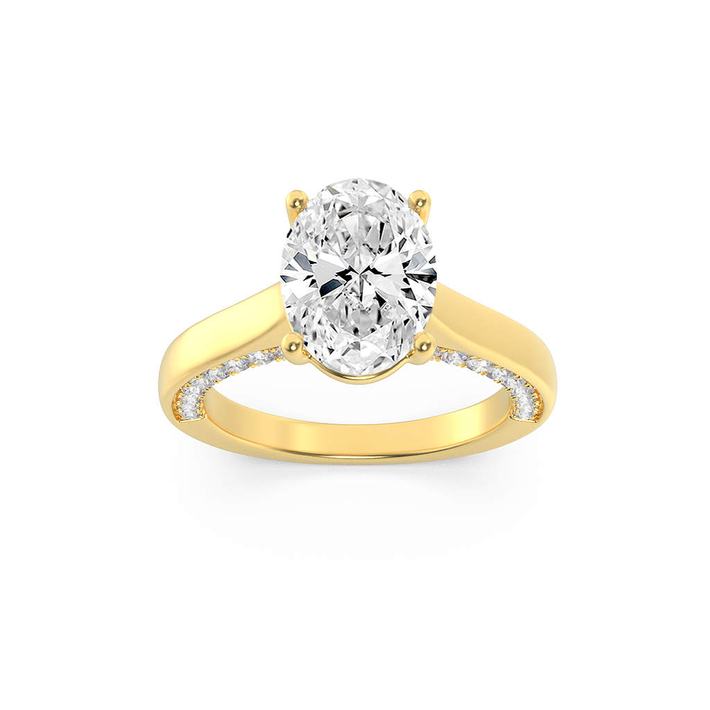14KY 1.3ct Lab Diamond Oval Solitaire Engagement Ring