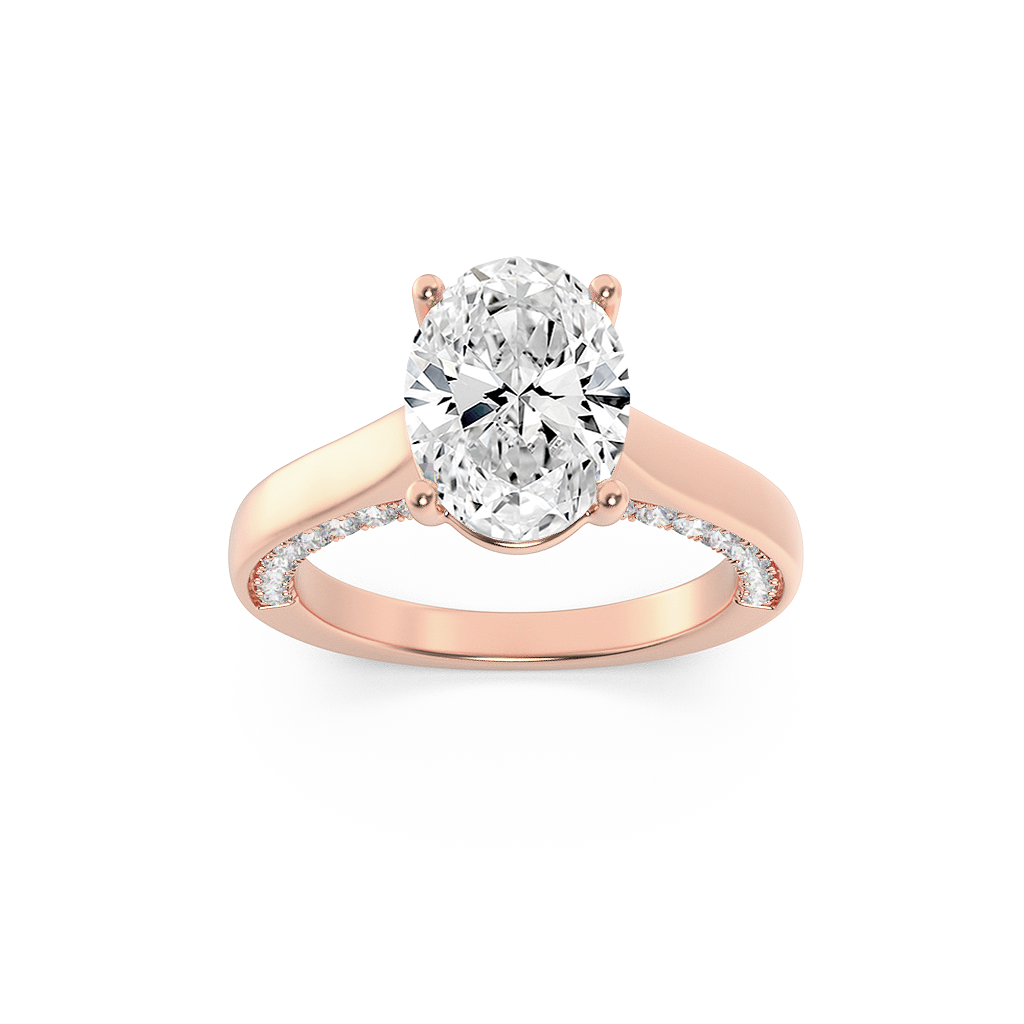 14KR 1.3ct Lab Diamond Oval Solitaire Ring