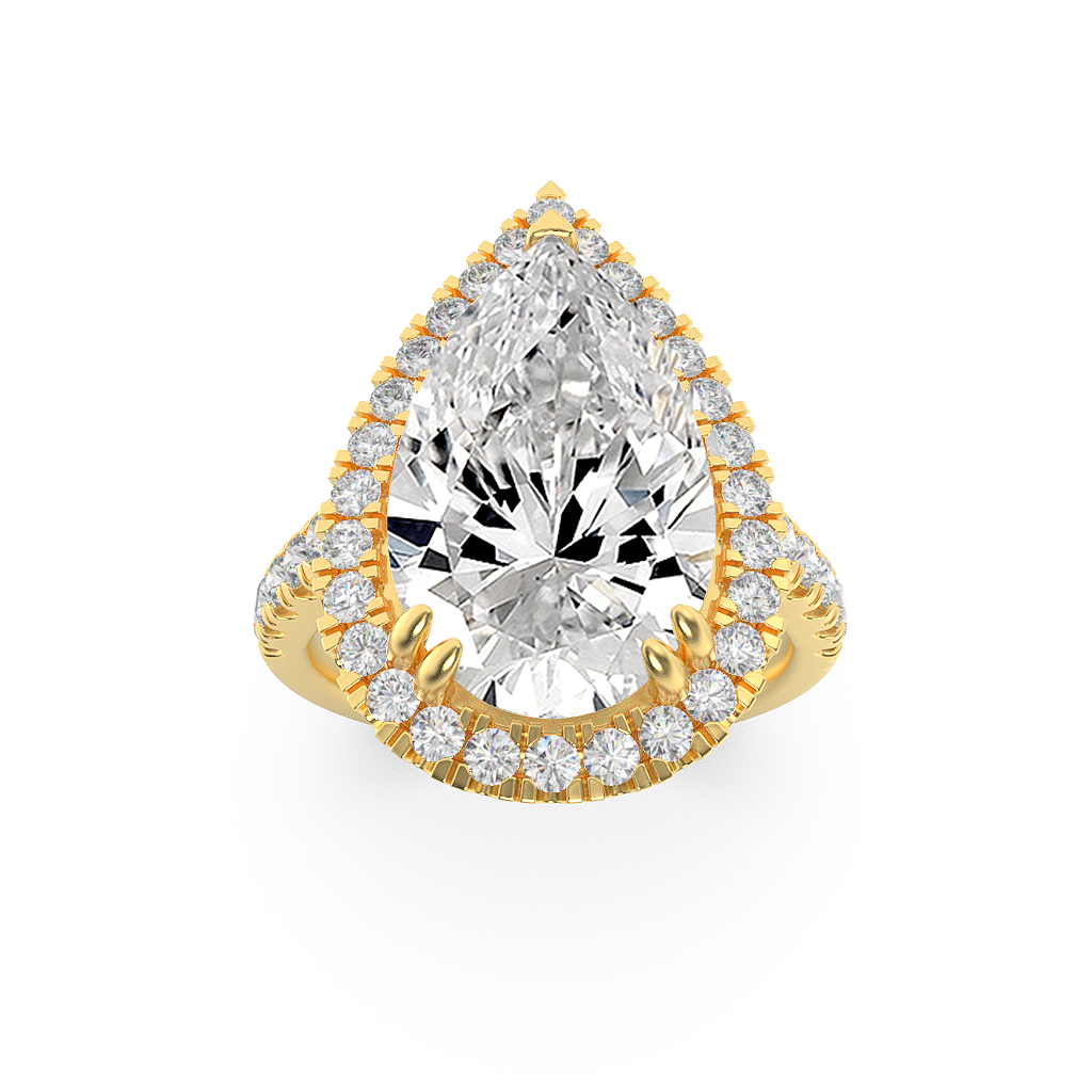 14KY 2.8ct Lab Diamond Halo Engagement Ring