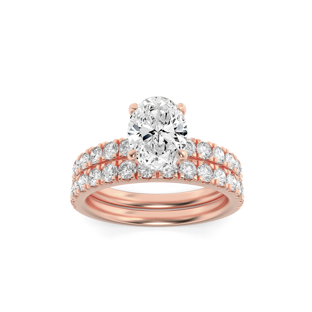 14KR 2ct Lab Diamond Oval Solitaire Engagement Ring