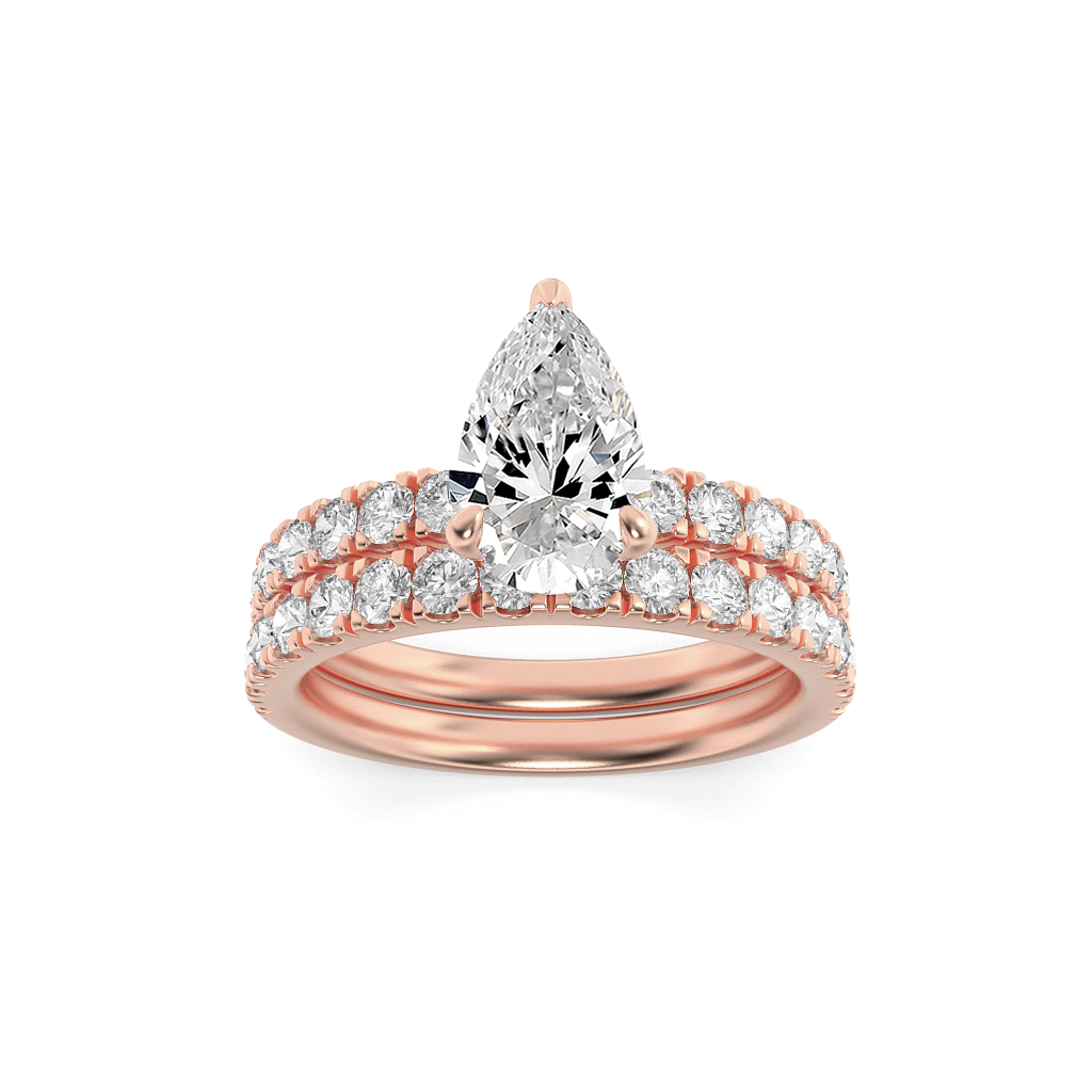 14KR 1.9ct Lab Diamond Pear Solitaire Engagement Ring