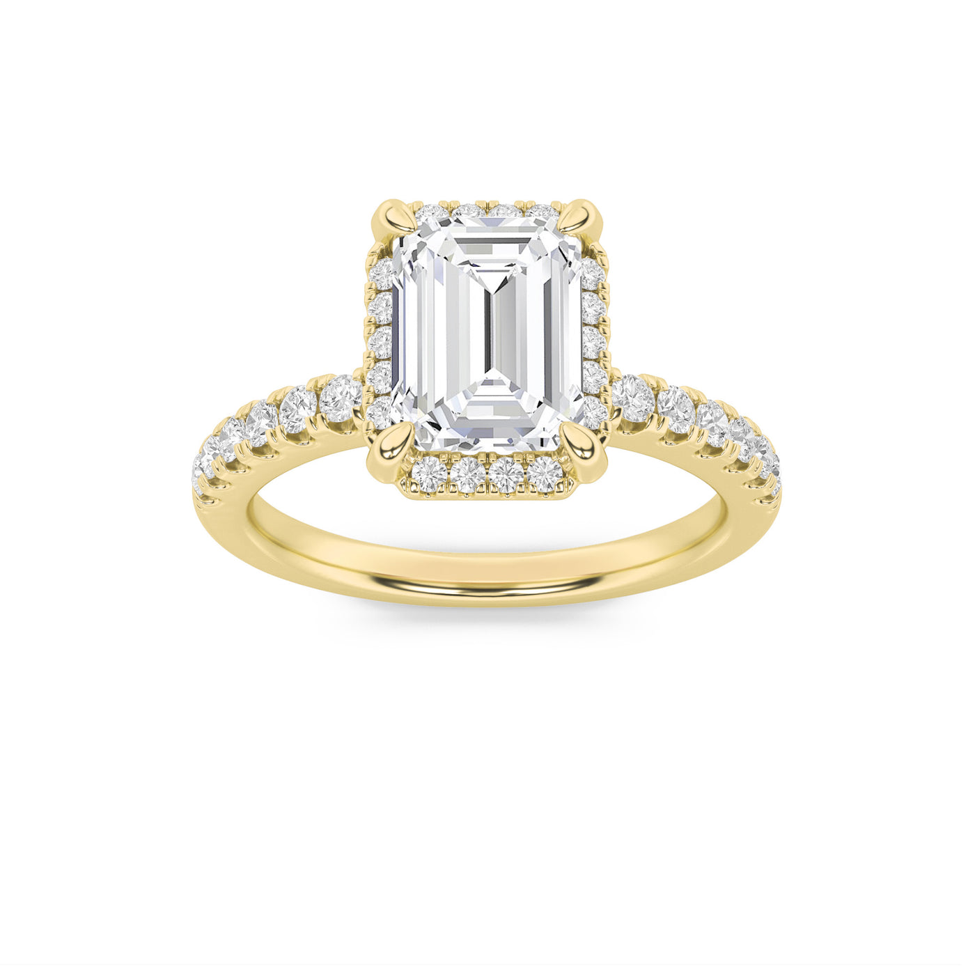 14KY 2ct Lab Diamond Halo Engagement Ring