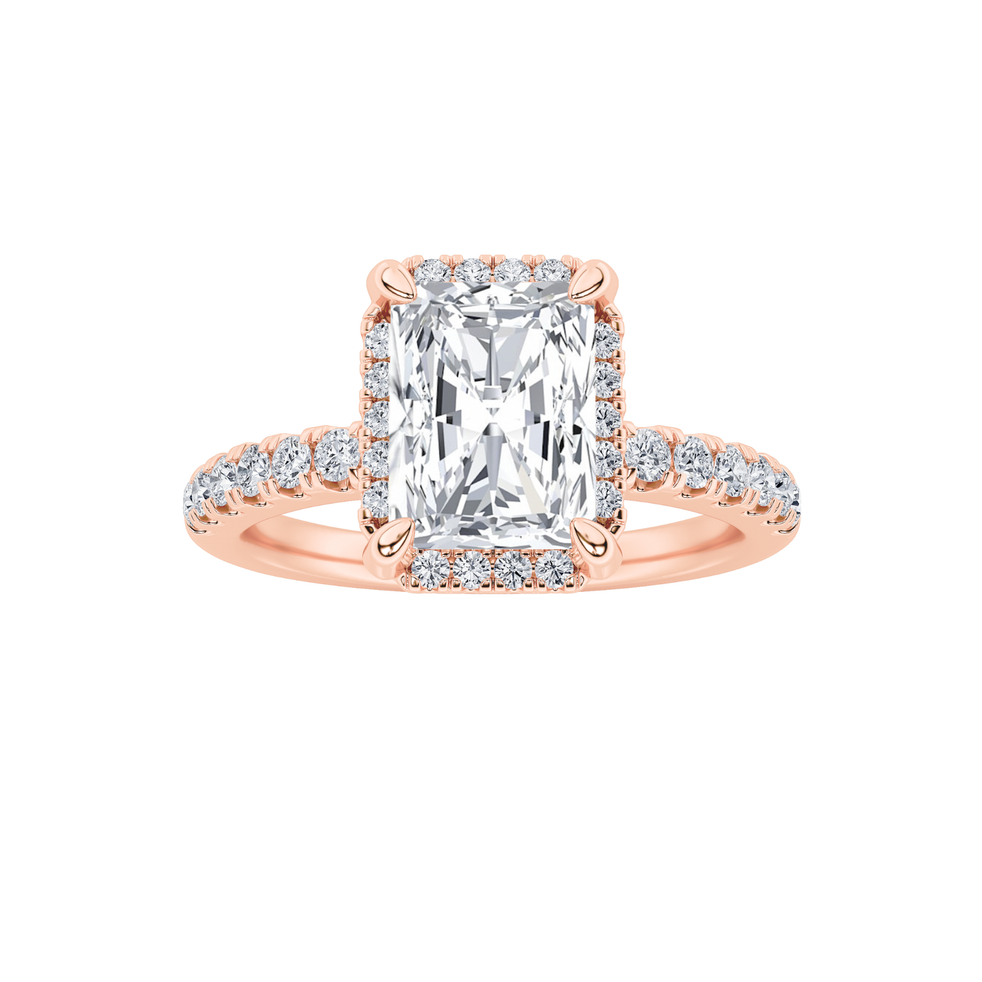 14K White Gold Lab Diamond Halo Engagement Ring 2ctw