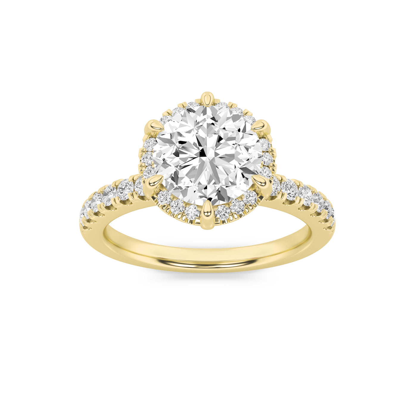 14KY 2.1ct Lab Diamond Halo Engagement Ring