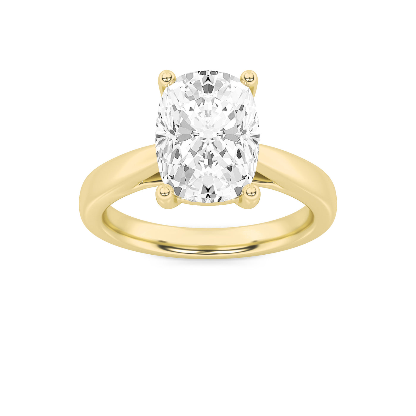 14K Yellow Gold 2.1ct Lab Diamond Solitaire Engagement Ring