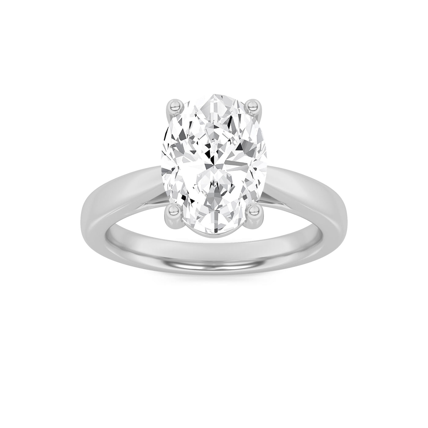 14KW 2ct Lab Diamond Oval Solitaire Engagement Ring