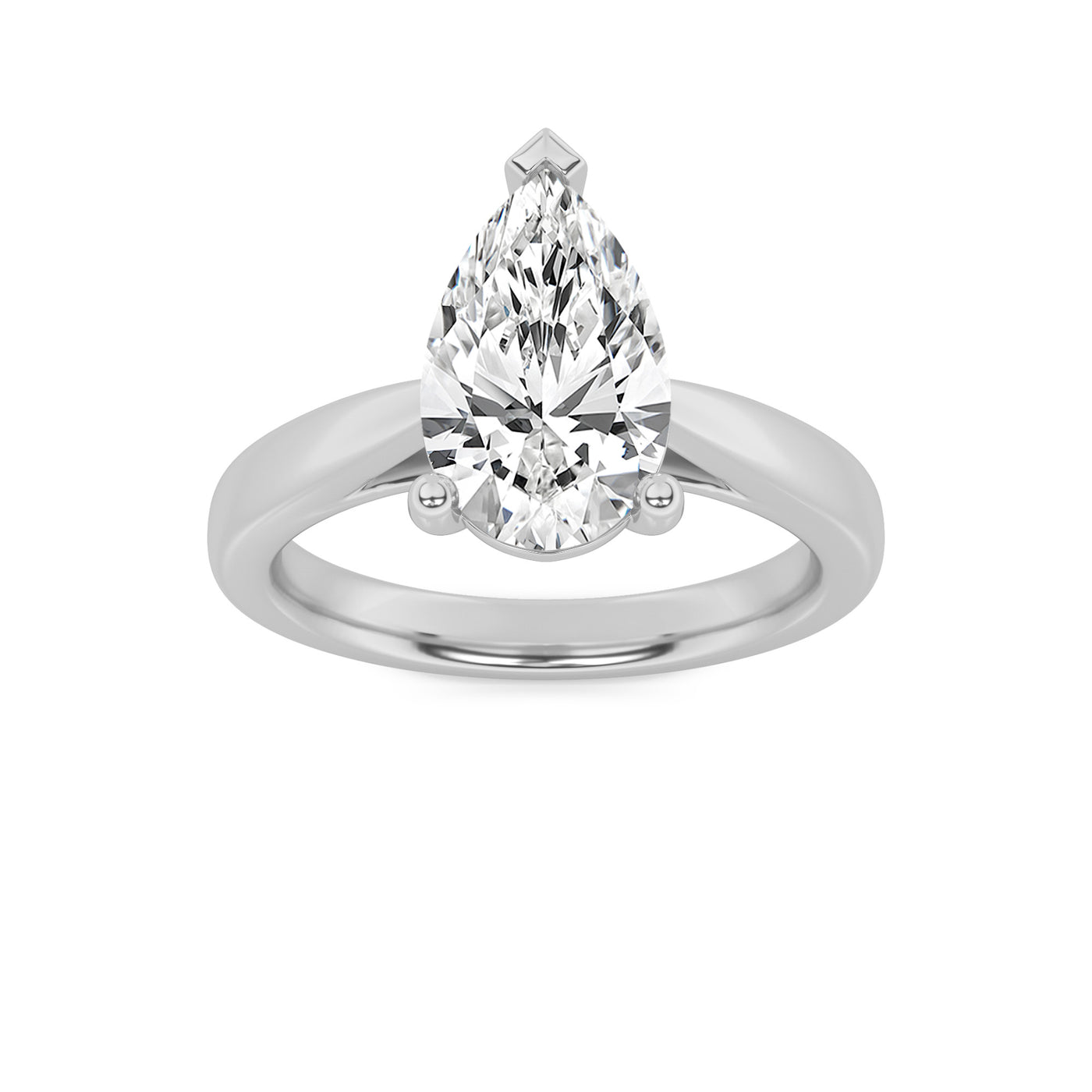 14K White Gold 2ct Lab Diamond Solitaire Engagement Ring
