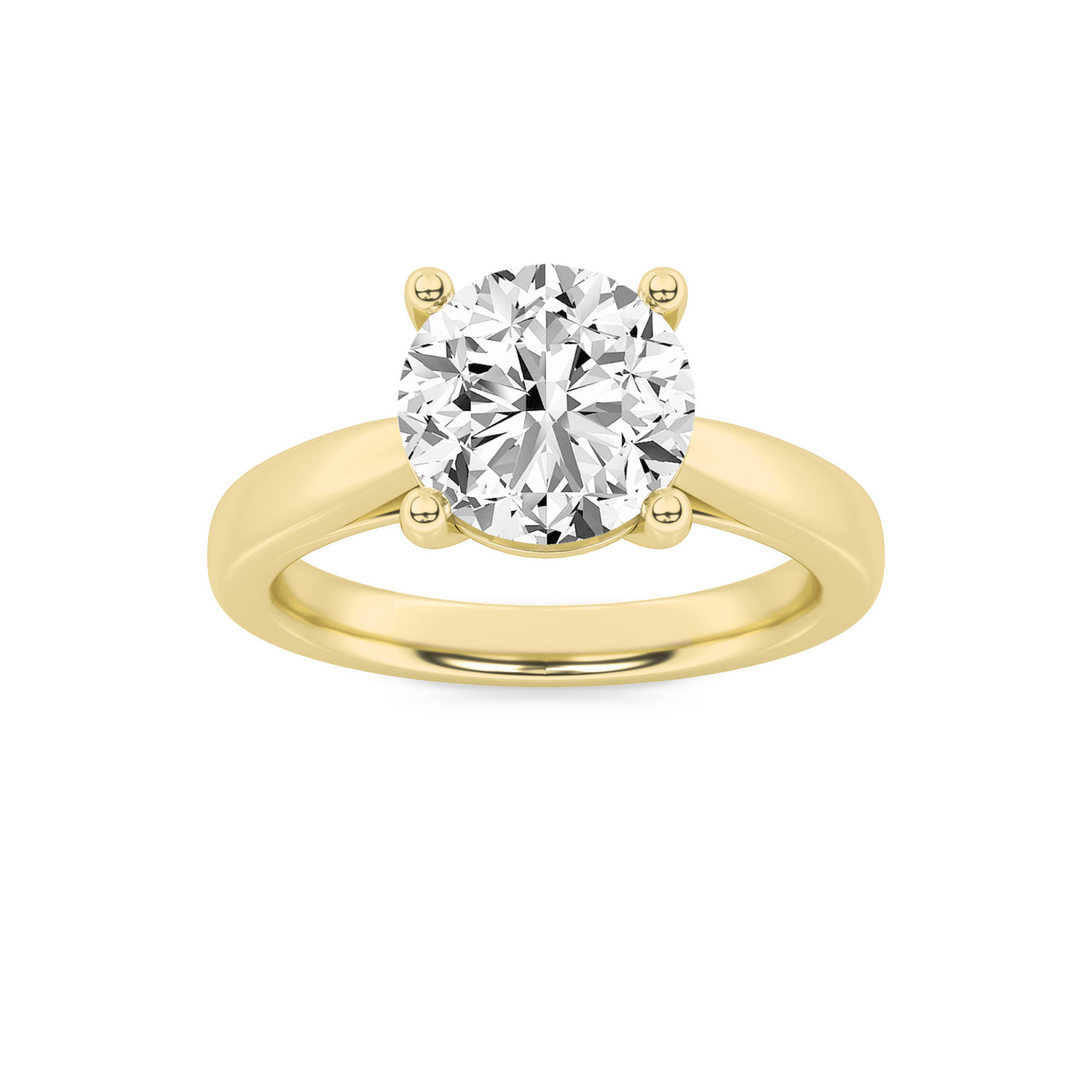 14KY 3ct Lab Diamond Solitaire Engagement Ring