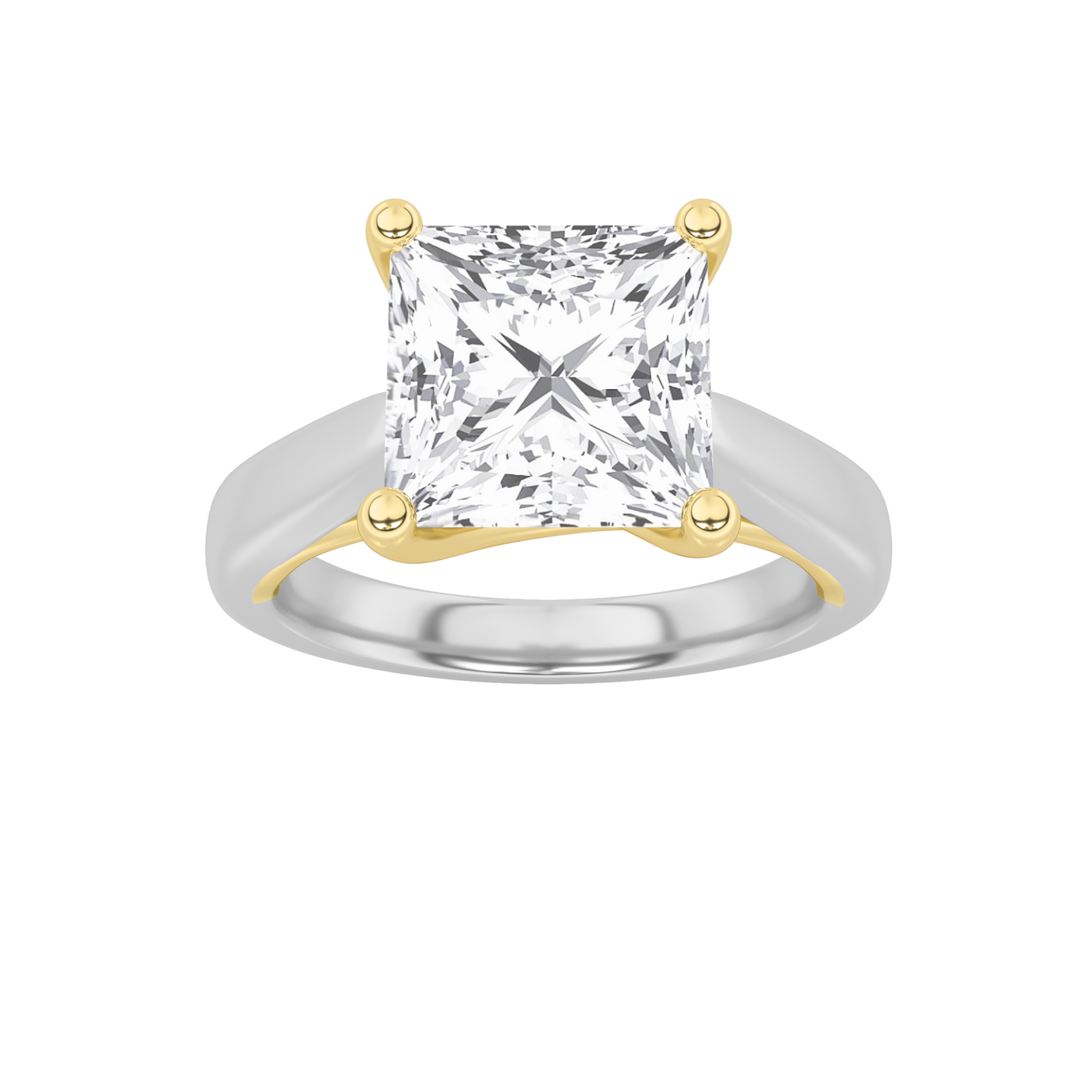 14K WY 3ct Lab Diamond Solitaire Engagement Ring