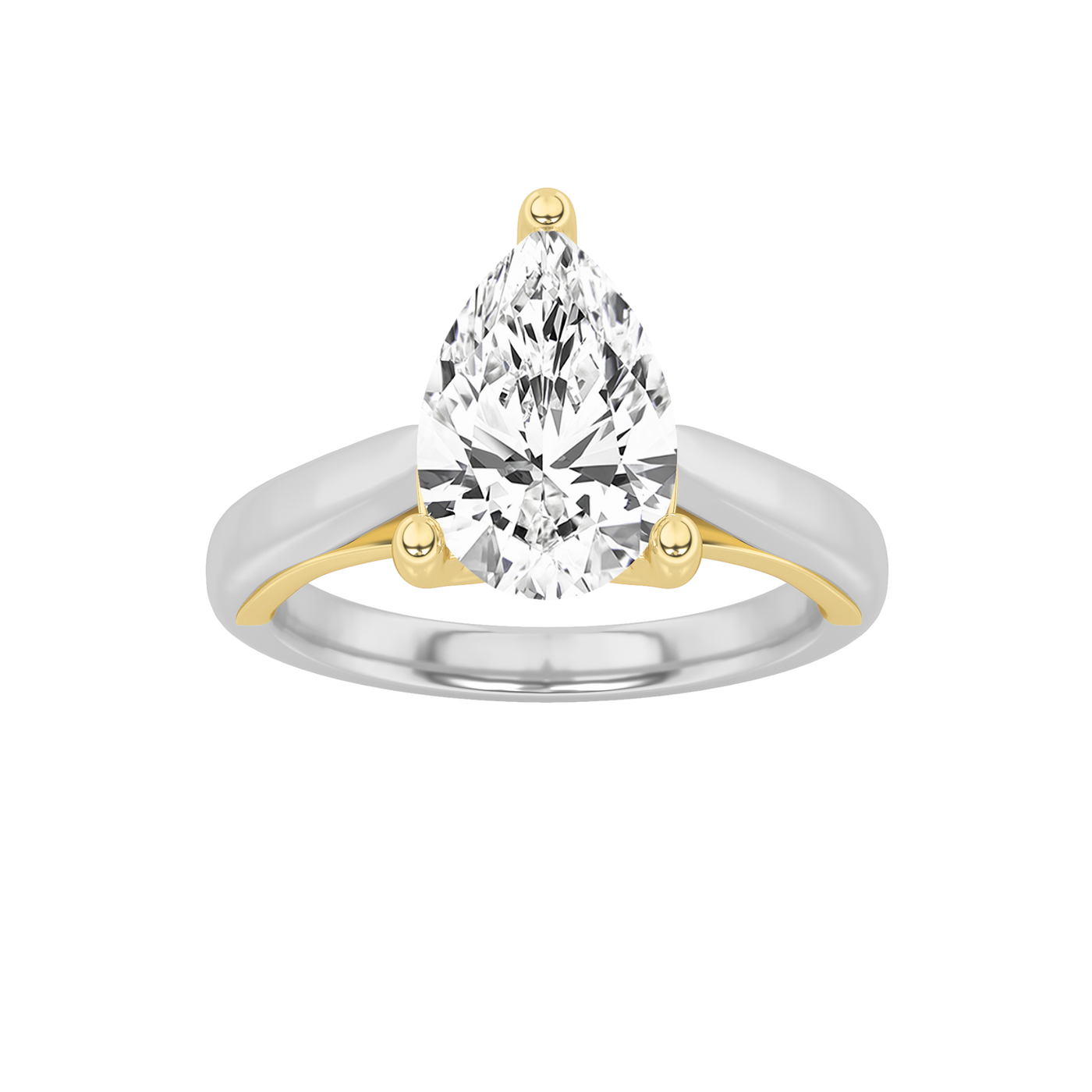 14K WY 1ct Lab Diamond Solitaire Engagement Ring
