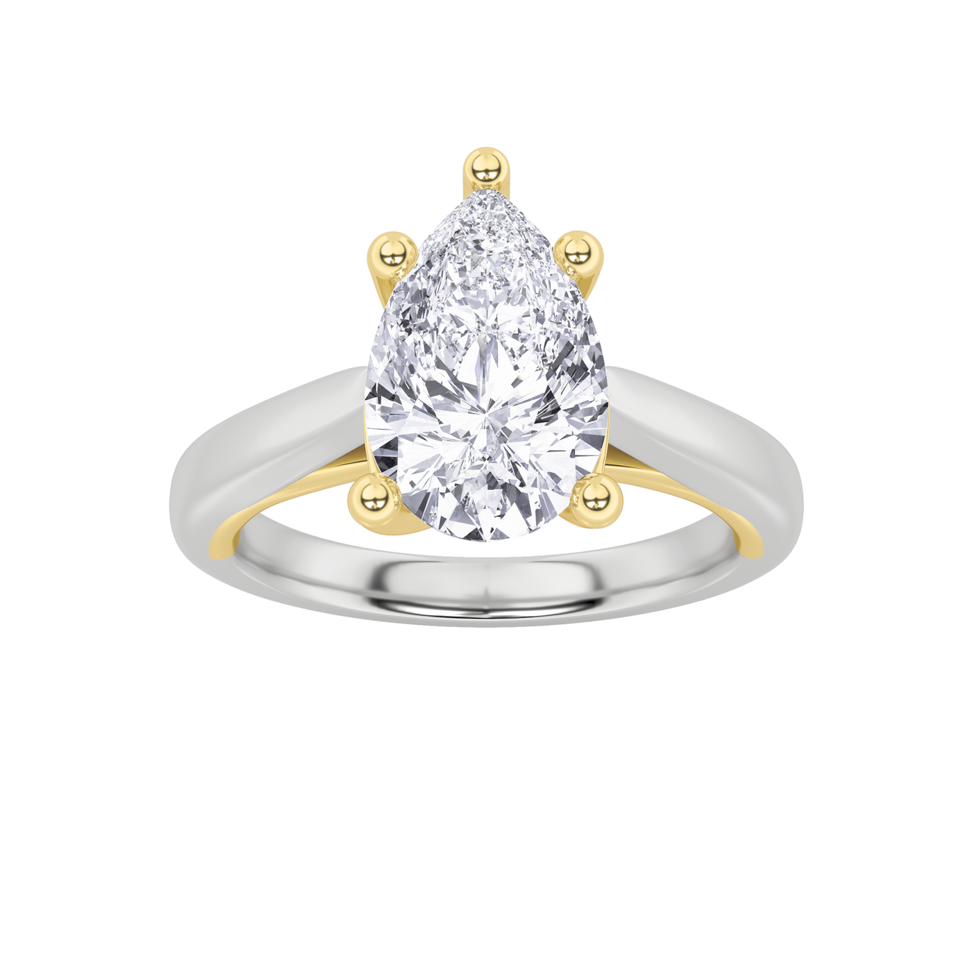 14K WY 2CT Lab Diamond Solitaire Engagement Ring