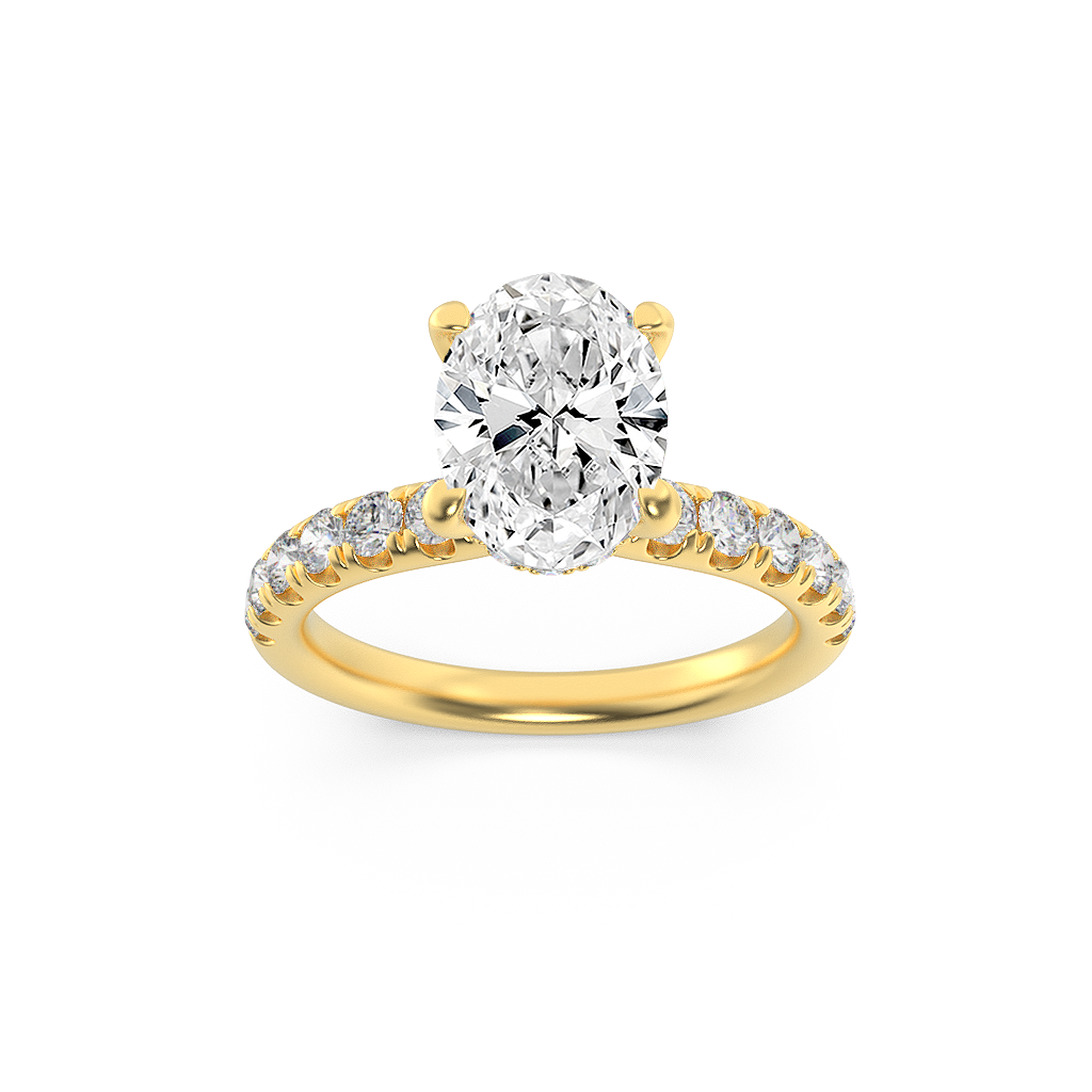 14KY 2ct Lab Diamond Oval Solitaire Engagement Ring