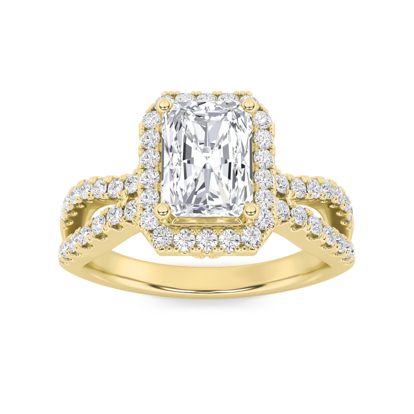 14KY 2ct Lab Diamond Halo Engagement Ring