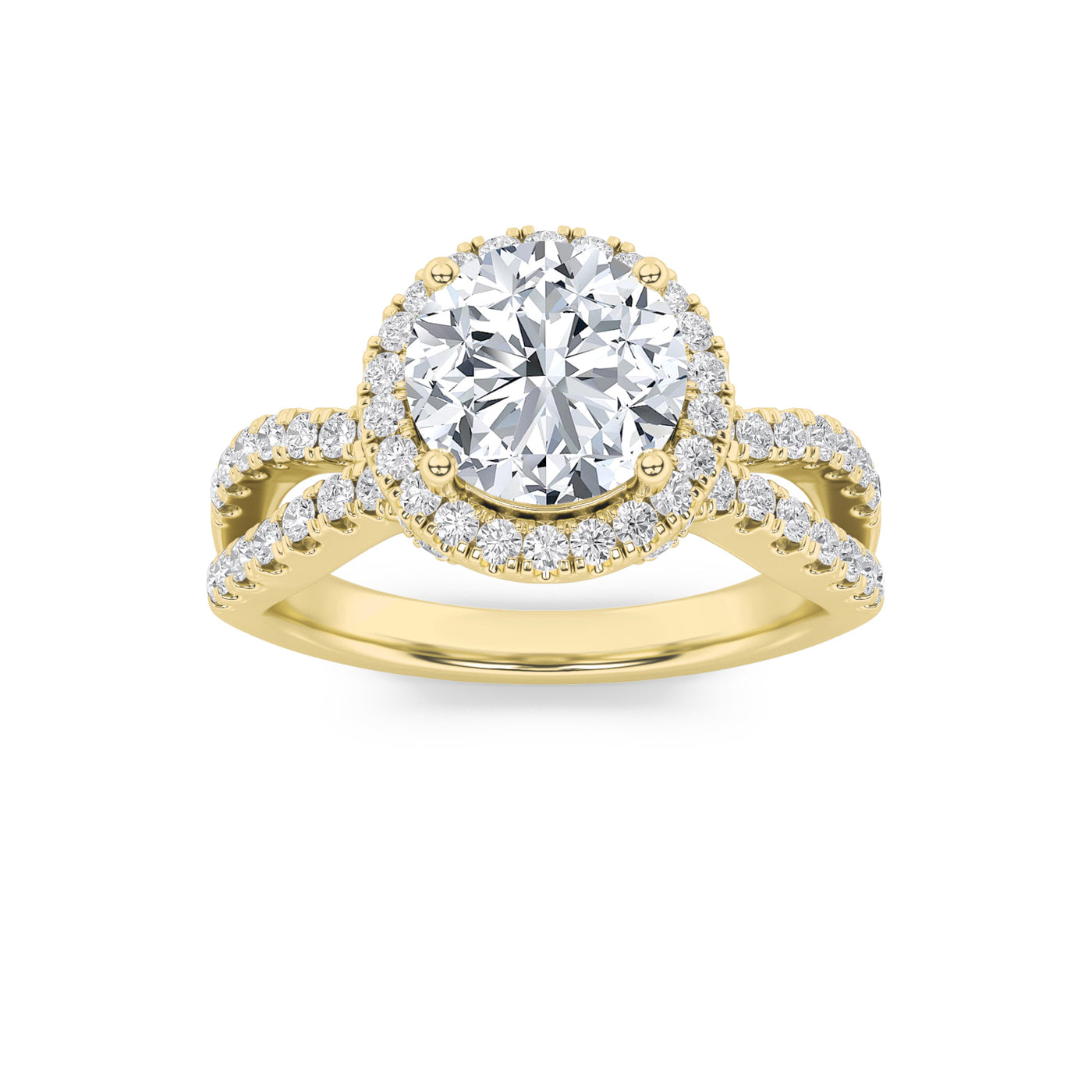 14KY 2ct Lab Diamond Halo Engagement Ring