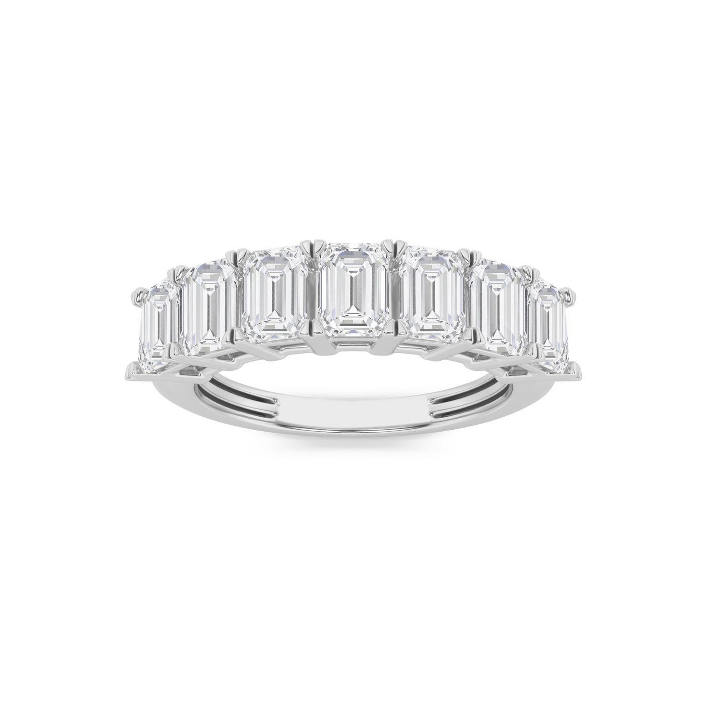 14KW 2.25ct Lab Diamond Emerald Anniversary Ring