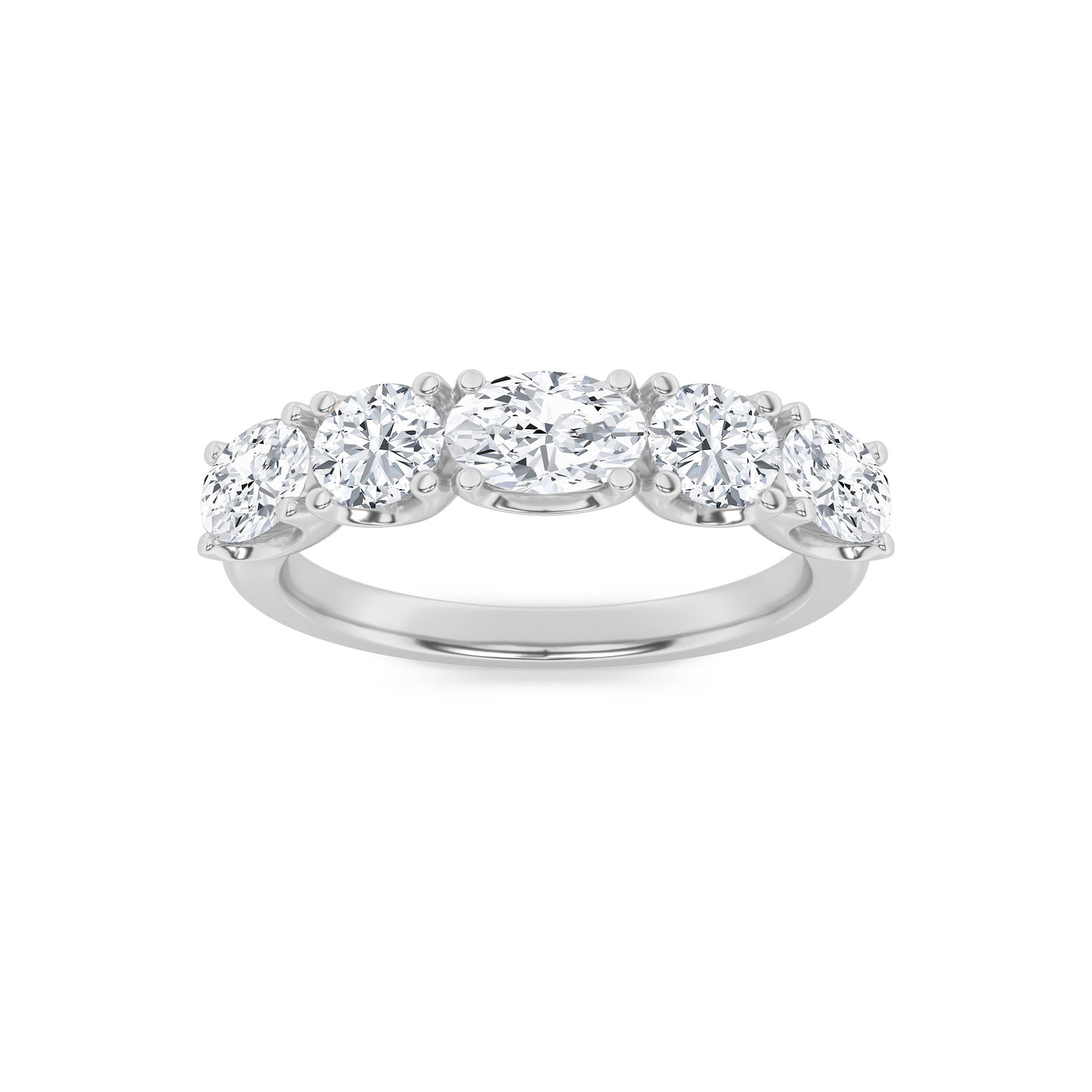 14KW 1.6ct Oval Lab Diamond Anniversary Ring